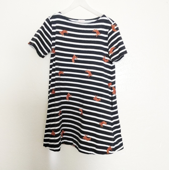 Gorman Navy Striped Cat Print Dress 